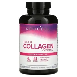 Neocell, Super Collagen + C, добавка с коллагеном и витамином C, 250 таблеток Neocell, Super Collagen + C, добавка с коллагеном и витамином C, 250 таблеток