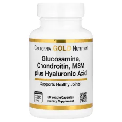 California Gold Nutrition, Glucosamine, Chondroitin,MSM+Hyaluronic Acid 120 капс.