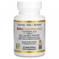 California Gold Nutrition, AstaCarotenoid, комплекс с лютеином, ликопином и астаксантином, 30 растительных мягких таблеток