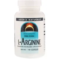 Source Naturals, L-аргинин, в свободной форме, 500 мг, 100 капсул