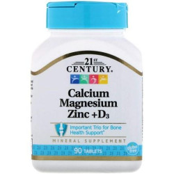21st CENTURY Calcium Magnesium Zink + D3 (90 таблеток)