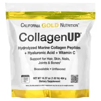 California Gold Nutrition, CollagenUP, морской гидролизованный коллаген, гиалуроновая кислота и витамин C, без вкусовых добавок, 464 г