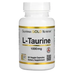 California Gold Nutrition, L-таурин, AjiPure, 1000 мг, 60 растительных капсул California Gold Nutrition, L-таурин, AjiPure, 1000 мг, 60 растительных капсул